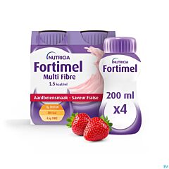 Fortimel Multifiber 1.5kcal aardbei - 4x200ml