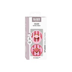 Bibs Fopspeen Studio 2 Stuks -  Block Baby Pink 6-18M