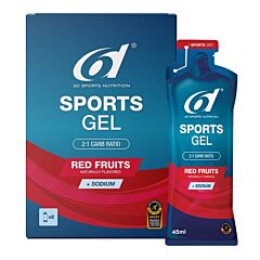 6D Sports Gel Red Fruits - 6x45ml
