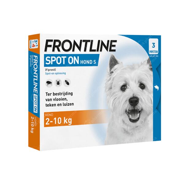 lucht escort Skalk Frontline Spot-On Hond 2-10kg Vlooien/ Teken 3x0,67ml
