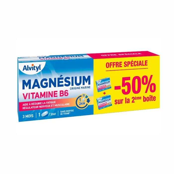 lila stoel Schilderen Alvityl Magnesium Vitamine B6 Promo 2x45 Tabletten 2de - 50% Online  Bestellen / Kopen
